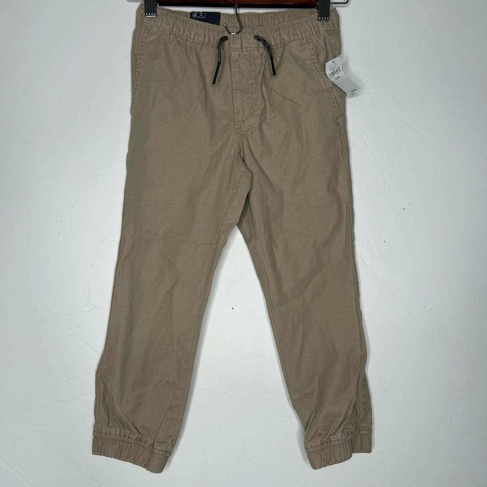 NWT GAP Kids Khaki Elastic Waist Jogger Pants Size Small 6/7 Preppy Neutral